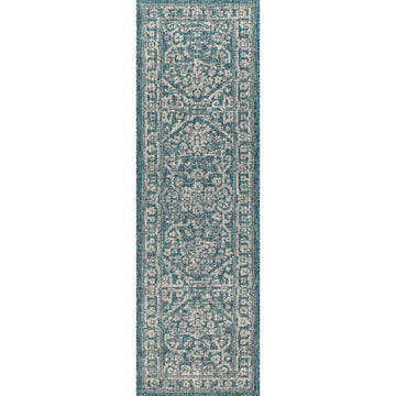 Malta Bohemian Medallion Textured Weave Indoor/outdoor Runner Rug
